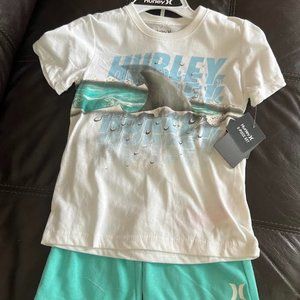 Hurley Toddler Kids' Moto Stack Graphic Tee & Shorts Set 885891-001 NEW w TAGS